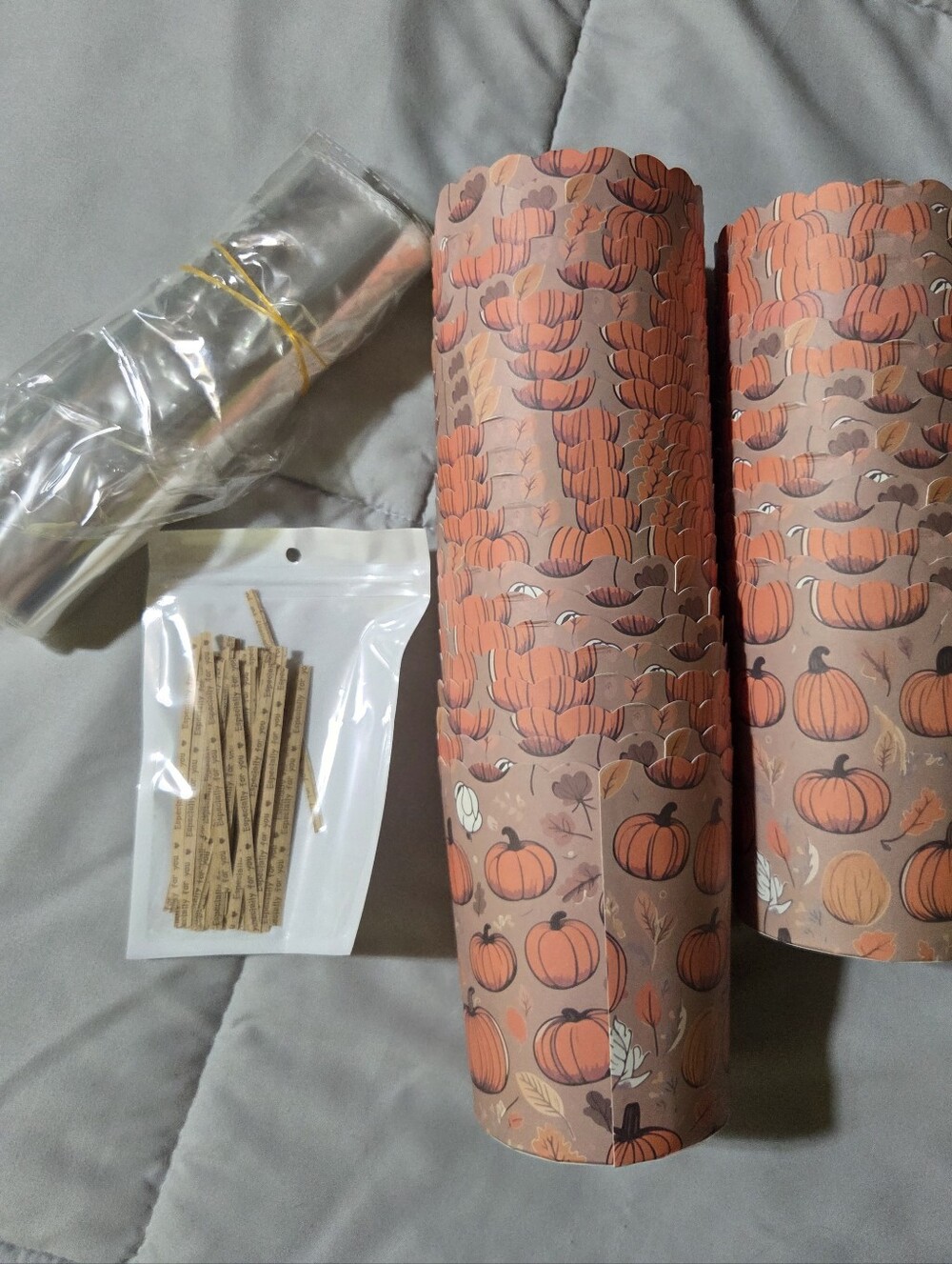 Festive Pumpkin Paper Table Runners - Orange Autumn Print